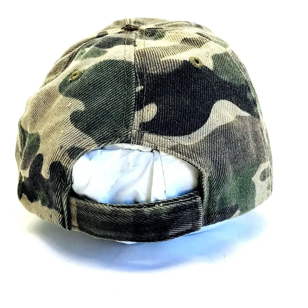 USMC Marine Corp Cap Vintage Camouflage RARE Officer Leaf StrapBack Vietnam Cotn